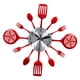thumbnail image 2 of Reloj De Pared 3D Cocina Acero Inoxidable Tenedor Cuchillo Reloj Decorativo Rojo, 2 of 3