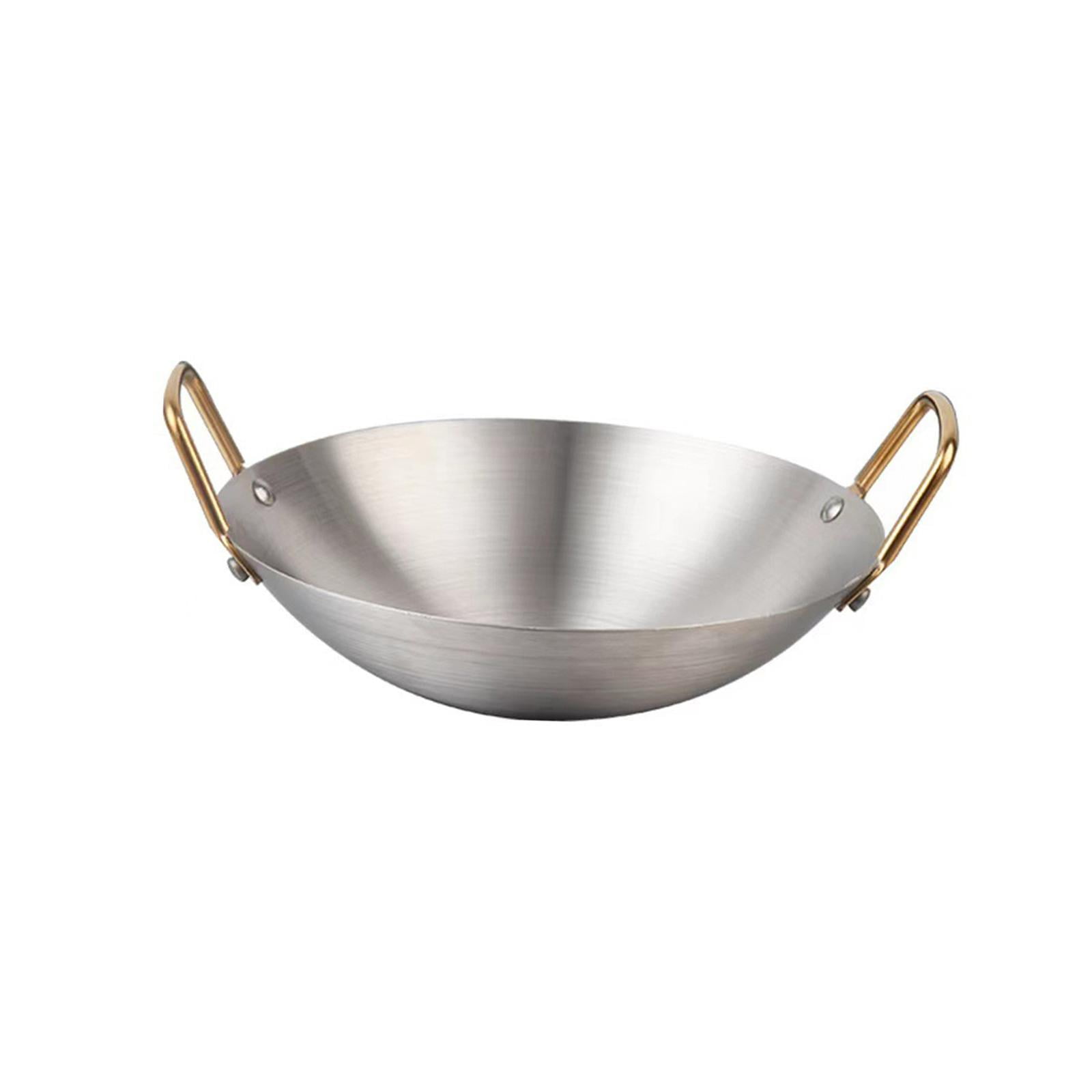 Bothyi - Wok De Acero Inoxidable Para Uso Doméstico, Sartén Para Saltear Carne Y Verduras, 26 Cm