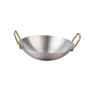 Bothyi - Wok De Acero Inoxidable Para Uso Doméstico, Sartén Para Saltear Carne Y Verduras, 26 Cm