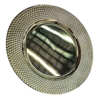 Genérico - Set 3 Plato Dorado Decorativo Vajilla 33 Cm Redondo Jhn