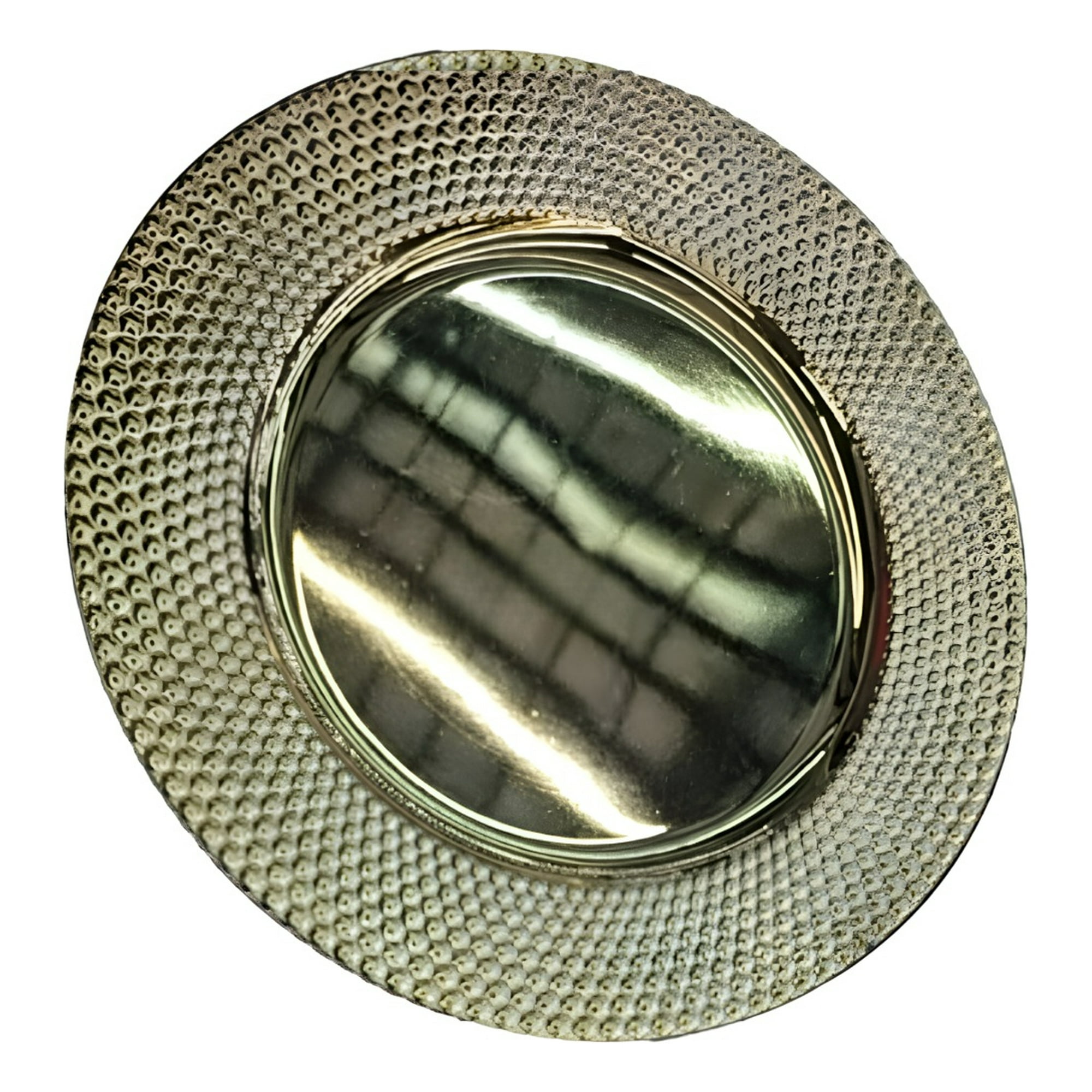 Genérico - Set 3 Plato Dorado Decorativo Vajilla 33 Cm Redondo Jhn