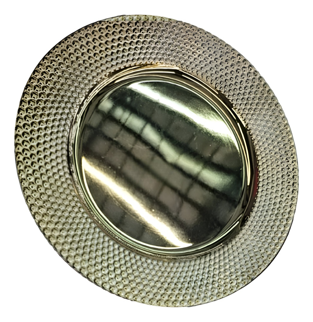 Genérico - Set 3 Plato Dorado Decorativo Vajilla 33 Cm Redondo Jhn