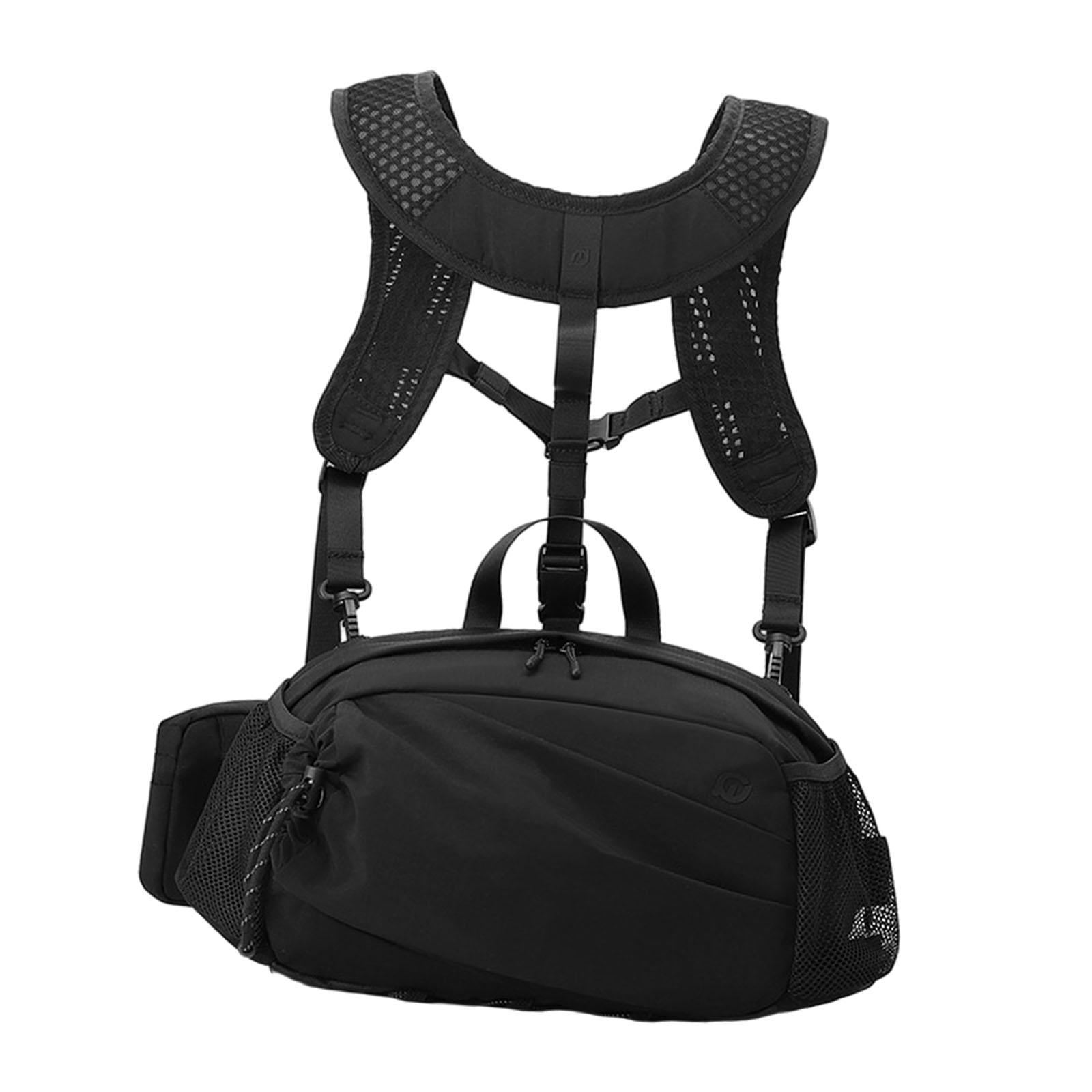 Magideal - Arnés De Pecho, Paquete De Aparejo De Pecho, Multibolsillo, Práctico Bolso Impermeable Multiusos Con Rayas Reflectantes, Bolsa Para Aparejos De Pesca Negro