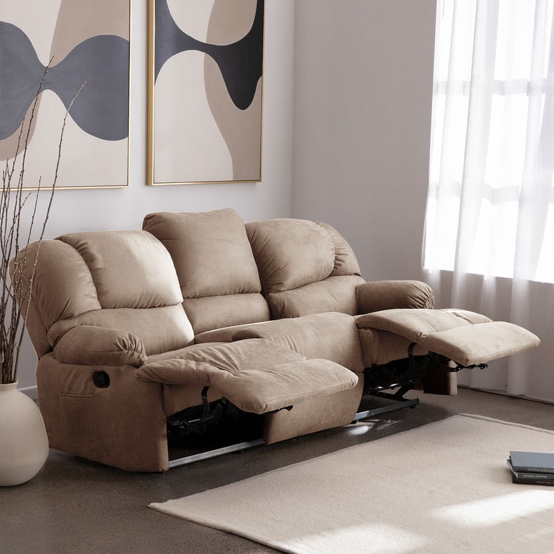 Latam Home - Bergere Perugia Reclinable 3 Cuerpos Cuero Kentucky Beige