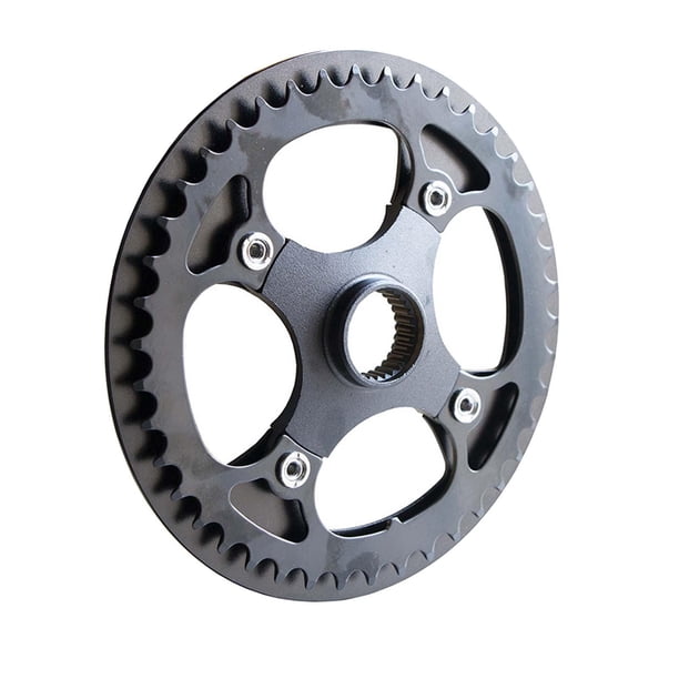 Plato con Tapa, Plato de Motor Medio Ligero; adaptador de bicicleta eléctrica 42T aleación de aluminio fuerte piñón bielas de bicicleta con cubierta