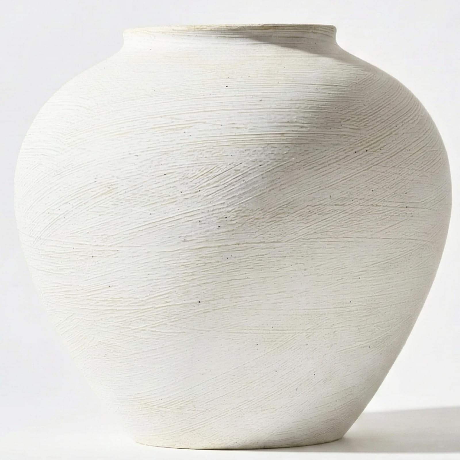 Jarrón Ryddelighome Grande De Metal Con Textura Blanca Con Aspecto De Piedra, 27 Cm