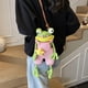 thumbnail image 2 of Bolso rana bolso bandolera ganchillo boca grande rana ajustable correa punto móvil monedero mujer, 2 of 6