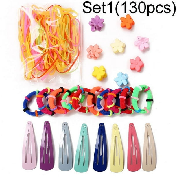Colorful Hair Ties Set Hair Scrunchies For Girls Women, Elastic Ponytail Clips Holders Rubber Band For Hair, Traceless Hair Ropes Set Hair Elastics For Baby