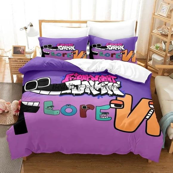 Alphabet Lore Bedding Set Bed Set Aldult Kid Bedroom Duvetcover SetsBed Sheet Set