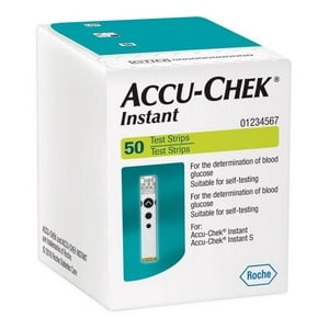 Tiras / Cintas De Glucosa - Accu Chek - Instant - 50U - D1 Blanco