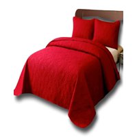 Alonso - Cubrecama Quilt De Verano Super Elegante Plaza Y Media 180X230 Cm Color Rojo