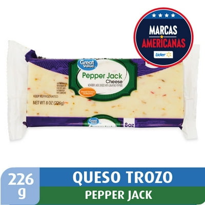 Queso Pepper Jack Trozo Coctel 226 G Great Value