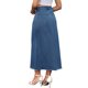 thumbnail image 3 of INSPIRE CHIC Falda de Mezclilla para Mujer Maxi Línea A de Cintura Alta con Dobladillo Sin Acabado Falda Casual de Jean L Azul, 3 of 6