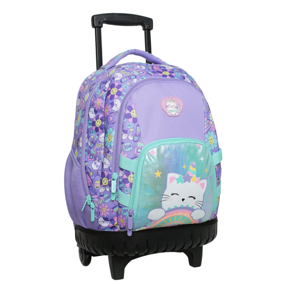 Mochila Infantil Carro New Kodiac Emoticones Lila Head