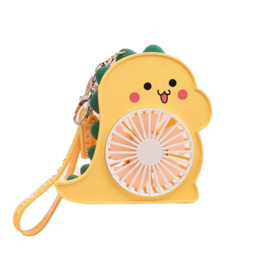Click Ventas - Llavero Mini Ventilador Recargable Dinosaurio Amarillo
