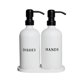 thumbnail image 1 of Set dispensador de jabón para manos y platos de vidrio blanco RM Home, 480 ml, 1 of 6