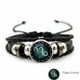thumbnail image 1 of Luminous Twelve Constellation Artificial Gemstone Bracelet ,Beaded Rope PU Leather 12 Constellation Woven Bracelet, 1 of 5
