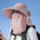 thumbnail image 4 of 1 sombrero de pescador de verano para exteriores con protector solar, ala grande, con máscara facial, chal, sombrero para el sol, 4 of 5