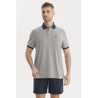 Fashionspark - Polera Hombre Cuello Contraste Gris- Ll