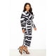 thumbnail image 2 of Saronite Vestido Ajustado Fruncido con Estampado Animal (Talla Grande para Mujer), 2 of 4