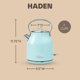 thumbnail image 4 of Hervidor Eléctrico Haden Heritage 1.7L Acero Inoxidable Turquesa, 4 of 9