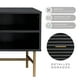 thumbnail image 4 of Rack de TV Queens Relan Diseño Acanalado Con Estantes y Puertas Negro y Dorado, 4 of 9