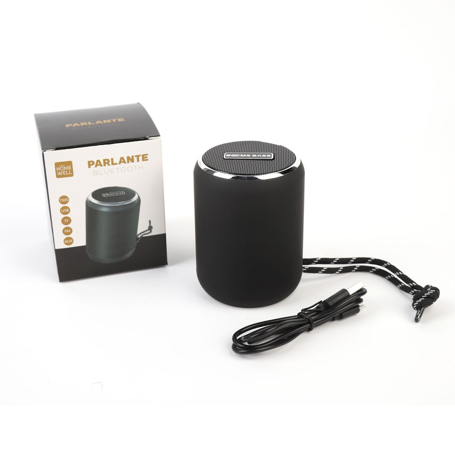 Homewell - Parlante Bluetooth Negro 9x6cm