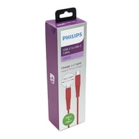 Cable Usb-C A Usb-C 1.2M Rojo Philips Dlc5531R - Sc