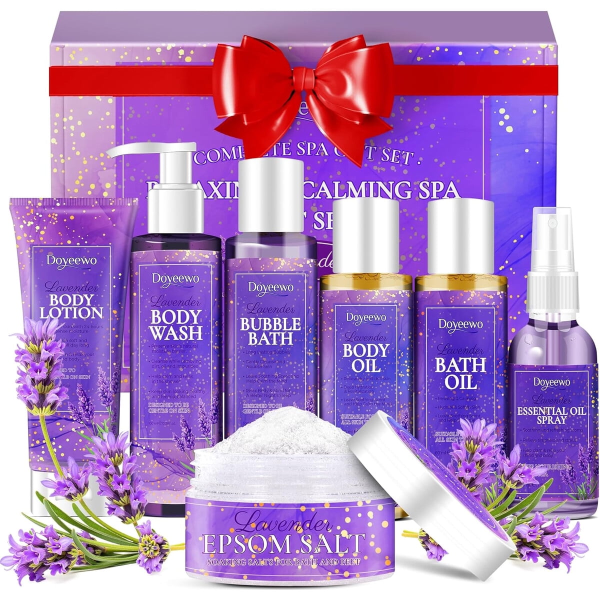 Set Spa Doyeewo Lavanda 7 Piezas Cuidado Corporal Relax