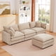 thumbnail image 2 of Modular Sectional Sofa, 102 Inch L Shaped Couch Set for Living Room, 3-Seater Comfy Cloud Couches with Movable Ottoman, DIY Combination, Chenille, Coffee, 2 of 3