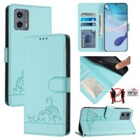 Funda Tipo Cartera Foxdock Para Motorola Moto G 5G 2023 Con Soporte, Ranuras, Rfid, Diseño De Gato