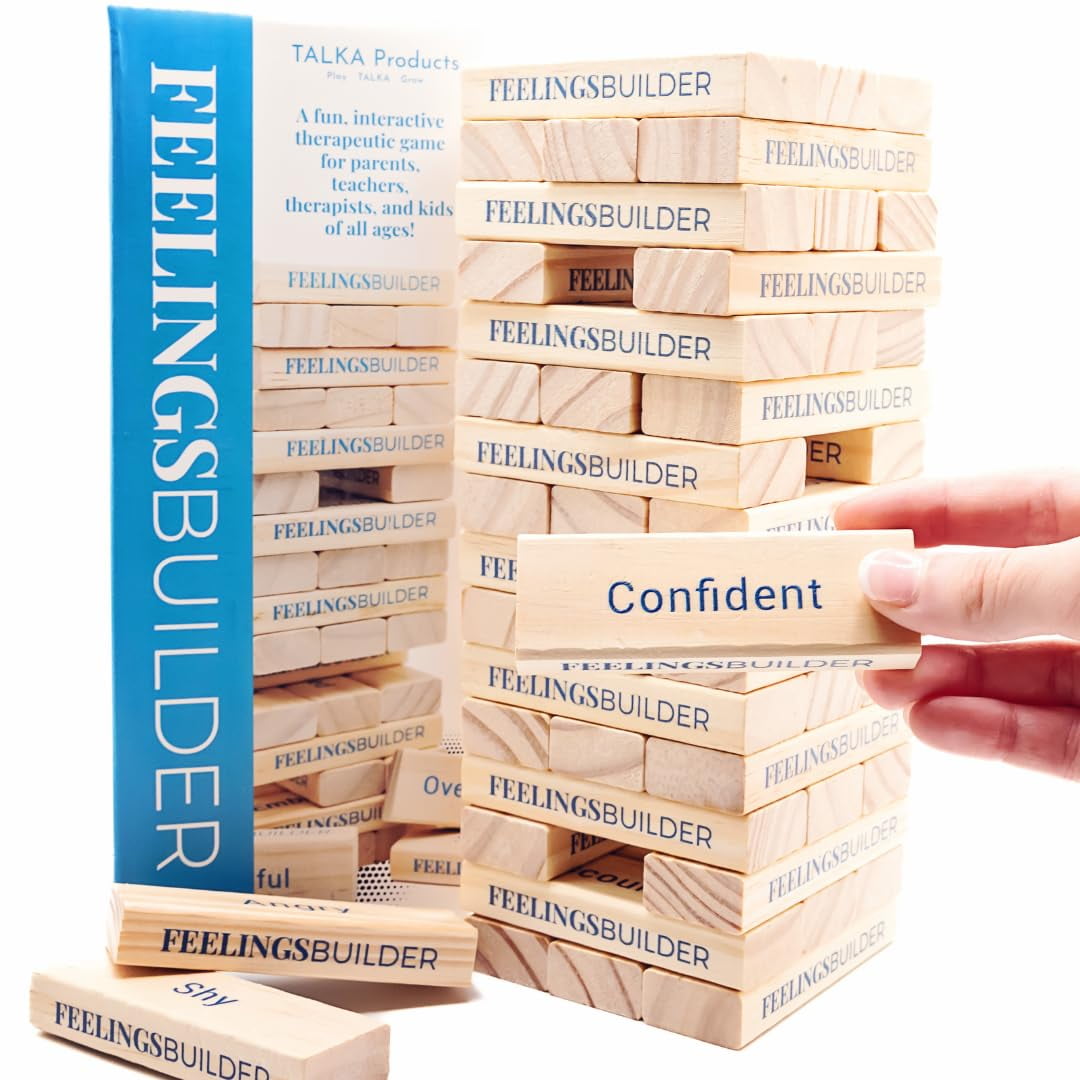 Talka Products - Juego De Terapia Tumbling Tower Feelingsbuilder Para Niños Y Adolescentes