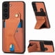 thumbnail image 1 of Funda Resistente para Samsung Galaxy S22 con Tarjetero y Soporte, Diseño Magnético Marrón, 1 of 5