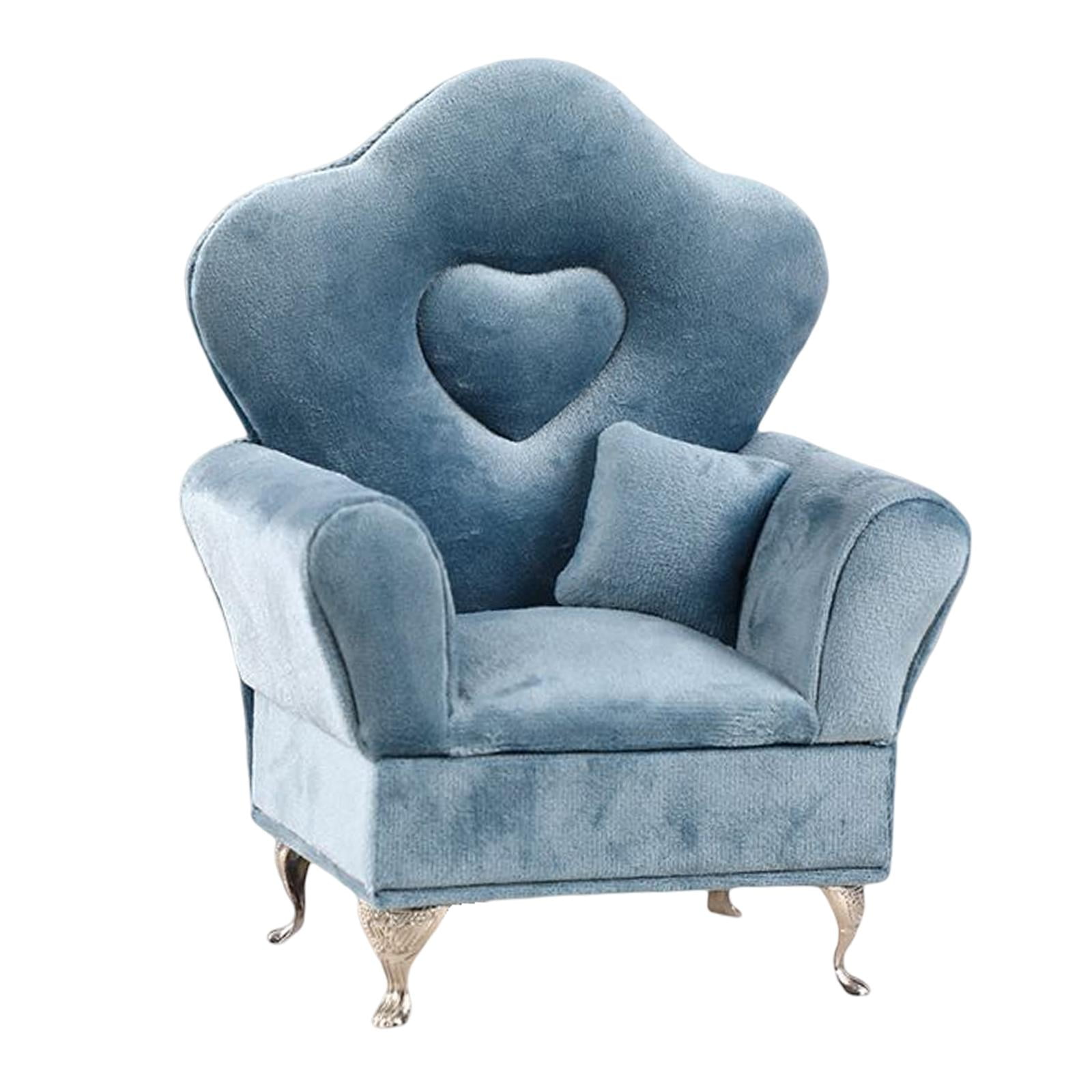 Magideal - Caja De Joyería Para Sofá Cama, Casa De Muñecas, Decoración Para Sala De Estar, Caja De Joyería Para Mujer, Muebles Para Casa De Muñecas, Accesorios D , Azul