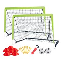 Magideal - Equipo De Entrenamiento De Portería De Fútbol Para Niños, Portería De Fútbol Plegable Con Balón De Fútbol Para Patio De Juegos, Deportes Al Aire Libre Red Verde De 2 Piezas
