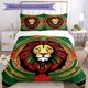thumbnail image 1 of 3pcs Bedding Set Duvet Cover Closure Includes 1 Duvet Cover & 2 Pillowcases for All Seasons Bedroom Decor, Home Dorm High-Definition Print Rastafari Lion of Judah A252, 1 of 1