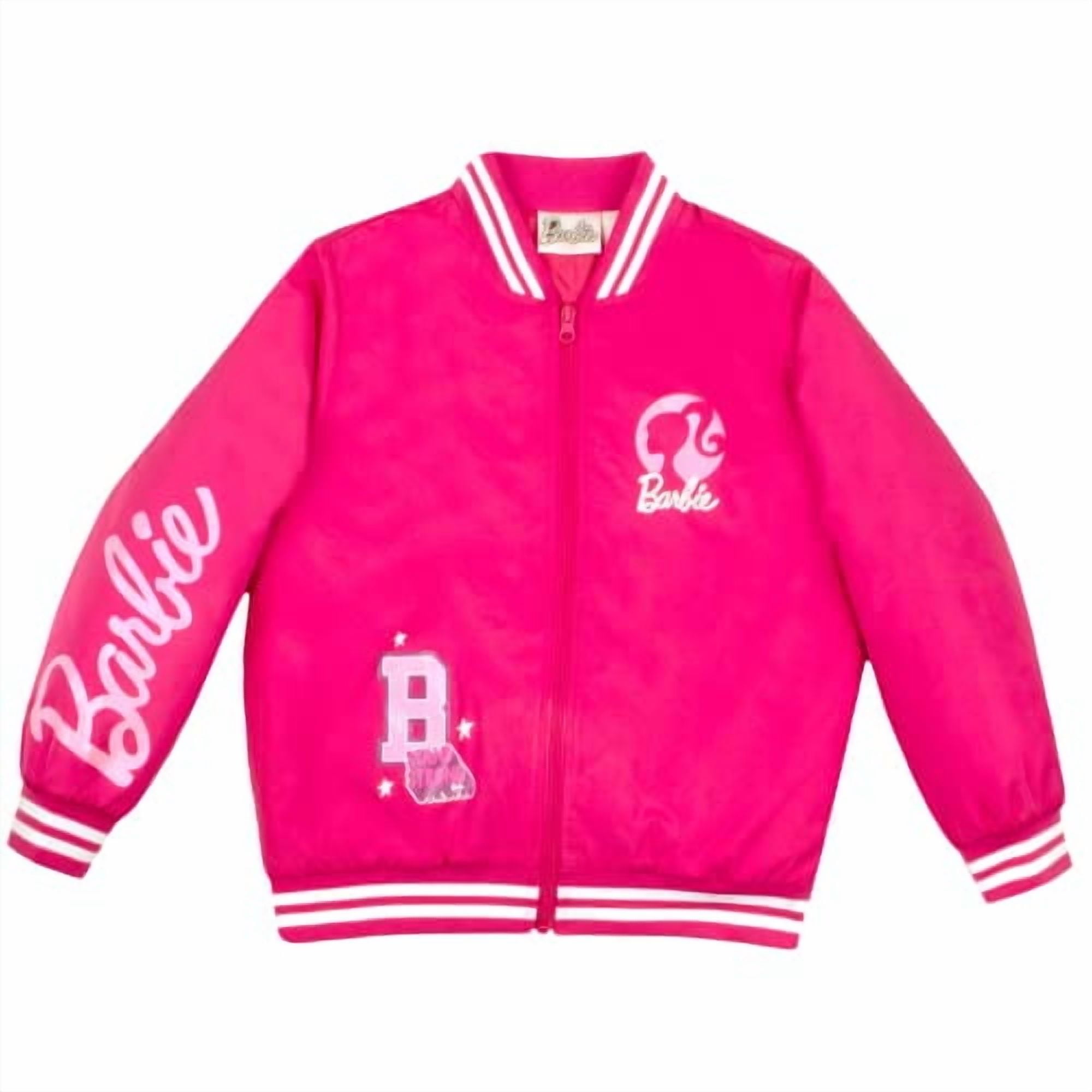 Chaqueta Bombardera De Chicas Barbie, Chaqueta De Bombardero Con Cremallera Para Niñas