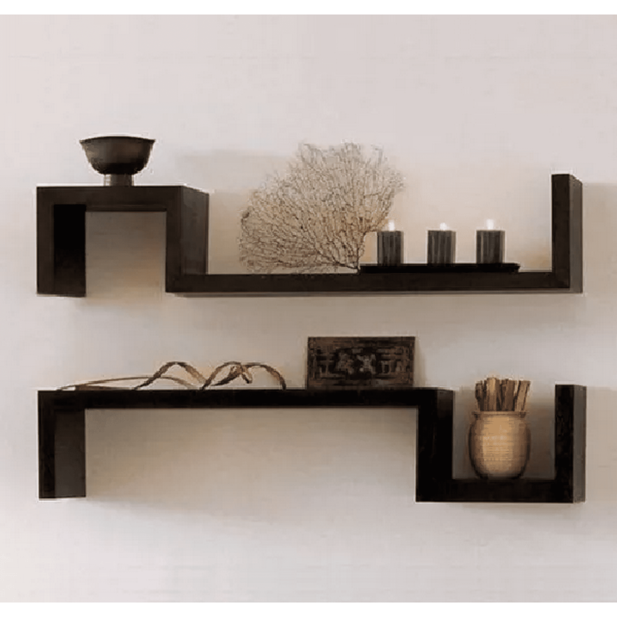 Genérico - Repisas Flotantes Modernas Modelo 5 Set De 2 Repisas Marrón Oscuro