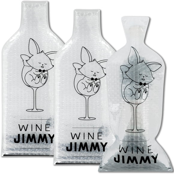 Bolsas de vino JIMMY THE FOX Pack de 3 reutilizables para viaje