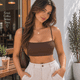 thumbnail image 1 of Peto Básico Con Push Up Crop Top Elasticado cafe Talla Única, 1 of 3