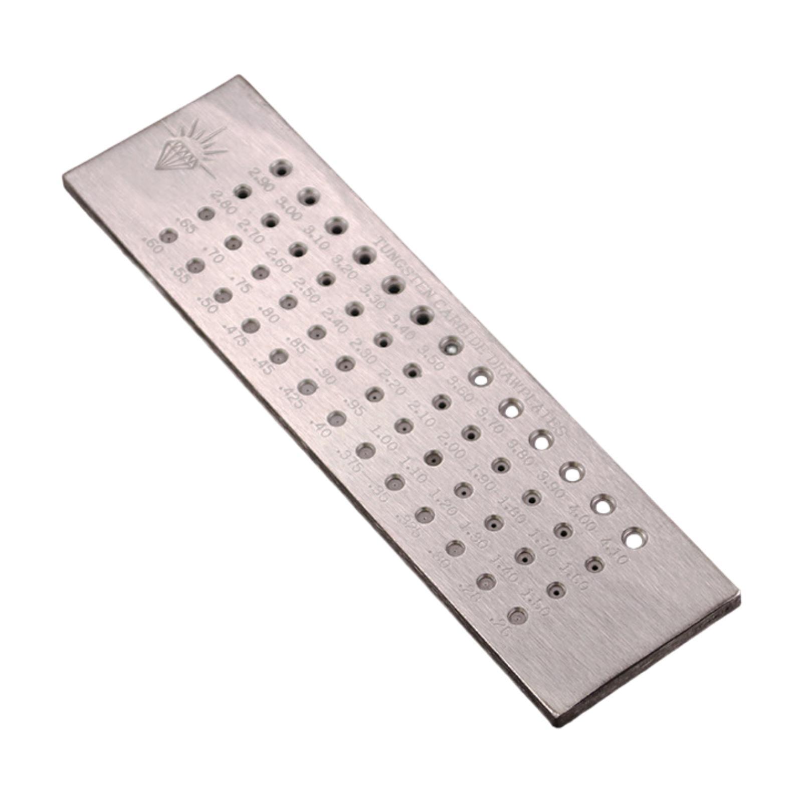 Magideal - Placa De Extracción De Alambre Para Joyería, Placa De Extracción De Alambre, Extractor De Alambre, Manual Portátil, 52 Agujeros Redondos De 0,26-4,10