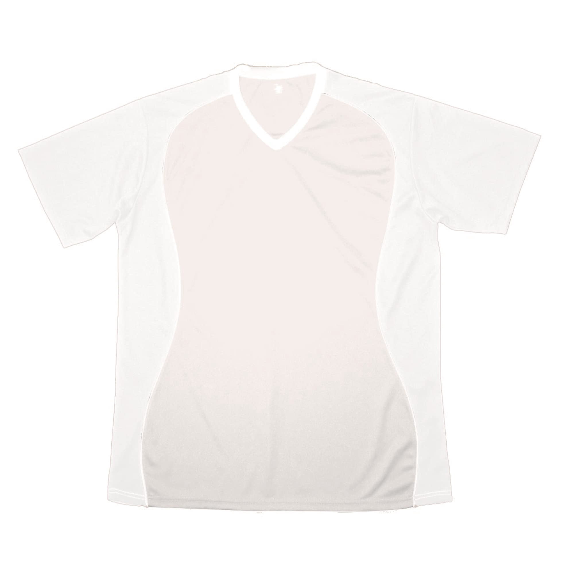 Jersey Martin Sports Con Cuello En V Blanco Y Panel Lateral De Granito