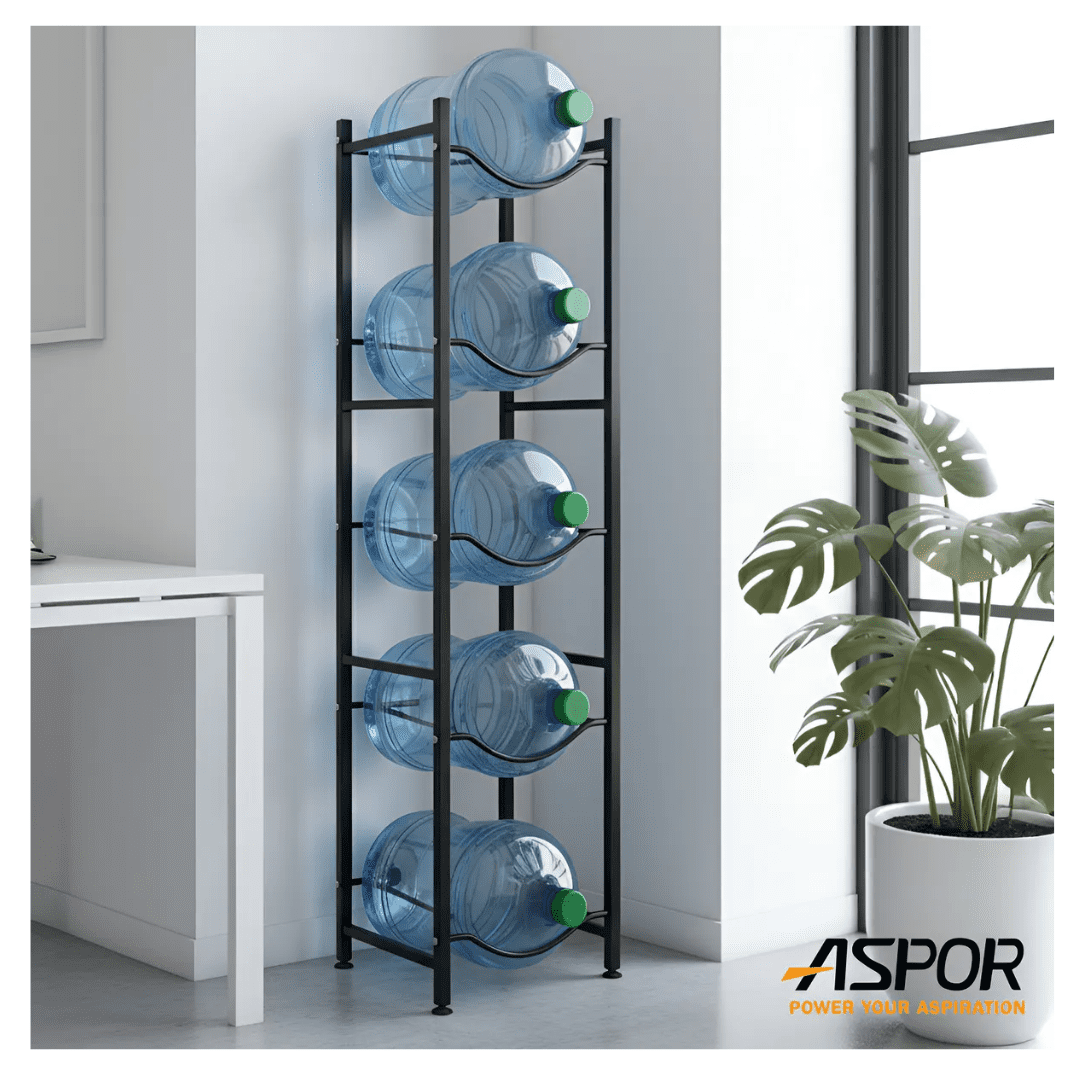 Genérico - Estante Organizador Rack 5 Botellones Bidones Agua 20lts Negro