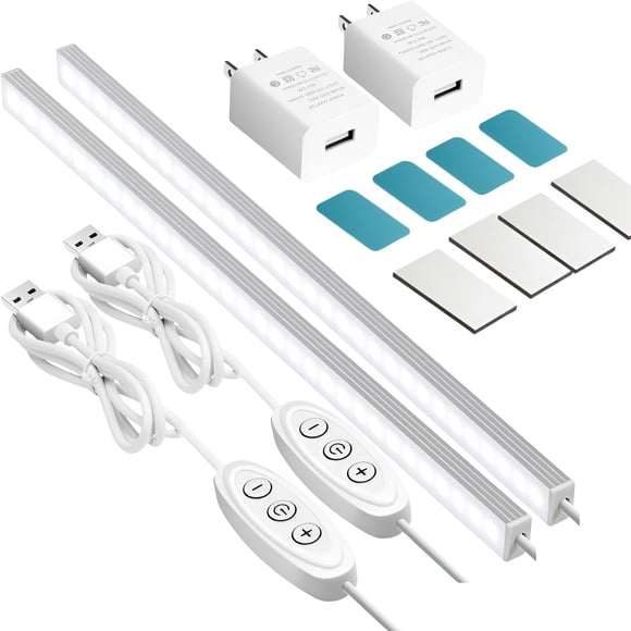 Luz bajo gabinete GLVSAE de 30 LED, 30,5 cm, regulable, 6000 K