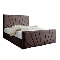 Mueblart - Base De Cama Doble Respaldo 1 Plaza Felpa Café