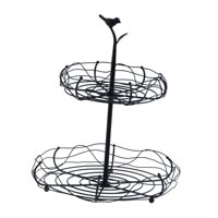 Bothyi - Cesta De Alambre Con Capas Para Frutas Y Verduras, Bandeja Desmontable Para Mostrador, Resistente, 2 Niveles