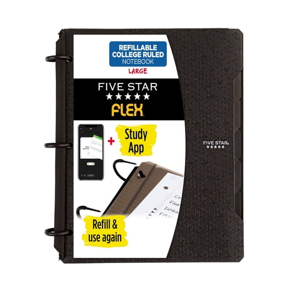 Cuaderno Five Star Flex, recargable, con rayas universitarias, 200 hojas