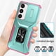 thumbnail image 3 of Funda Armada para Samsung Galaxy S25 5G con Tapa Deslizante y Soporte Magnético Giratorio Verde, 3 of 5