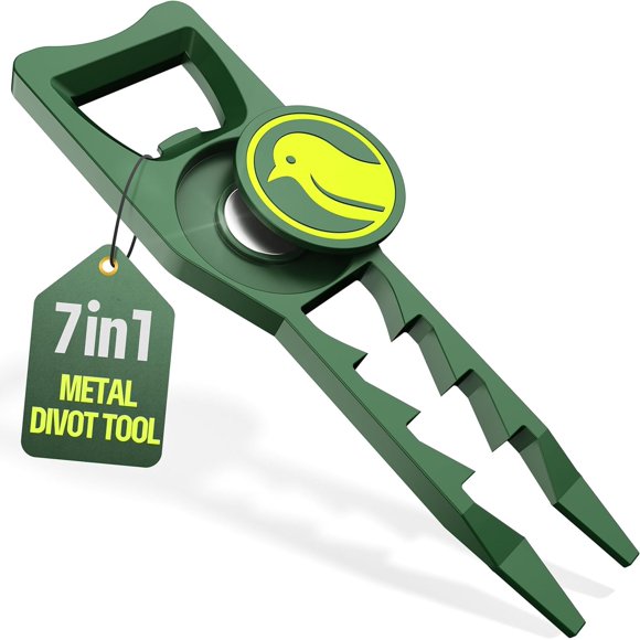 Herramienta de Divot 7 en 1 BirdieWorks de Metal Verde