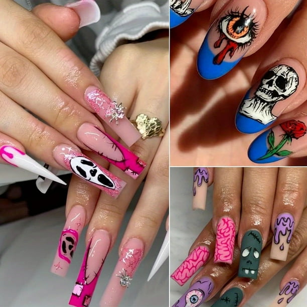 New Halloween Nail Stickers Evil Pumpkin Spider Vampire Halloween Adhesive Nail Stickers